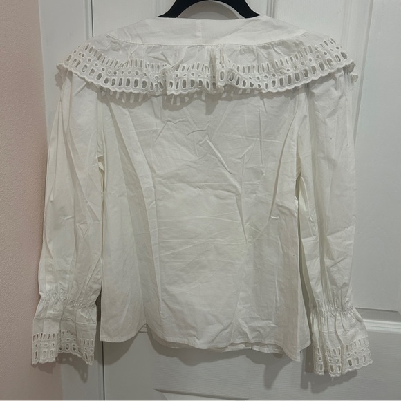 Zara white collared cutout blouse - Picture 2 of 5